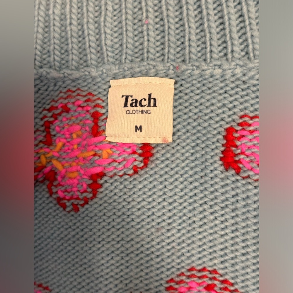 Tach Merino Wool Zip Up Sweater Size M In Sky Blue - image 4